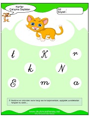 K Sesi Çalışma Sayfaları